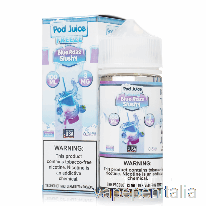 Vape Italia Freeze Blue Razz Slushy - Pod Juice - 100ml 0mg